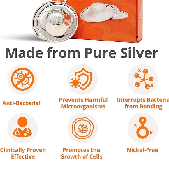 Amorini - Nipple Covers for Breastfeeding Mothers, 925 Silver Nipple Shields - Picture 4 of 7